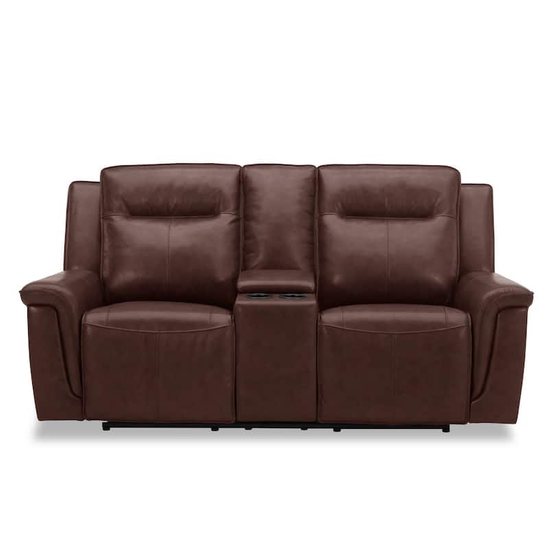 Liberty Furniture Avery Power Reclining Loveseat with Console Cognac Leather - Width 80'' x Depth 39 x Height 41''