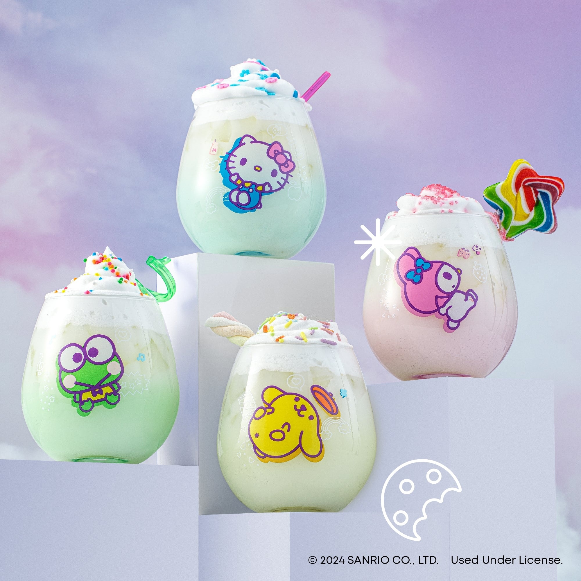 Hello Kitty® and Friends Above the Clouds Stemless Drinking Glasses - 15 oz - Set of 4