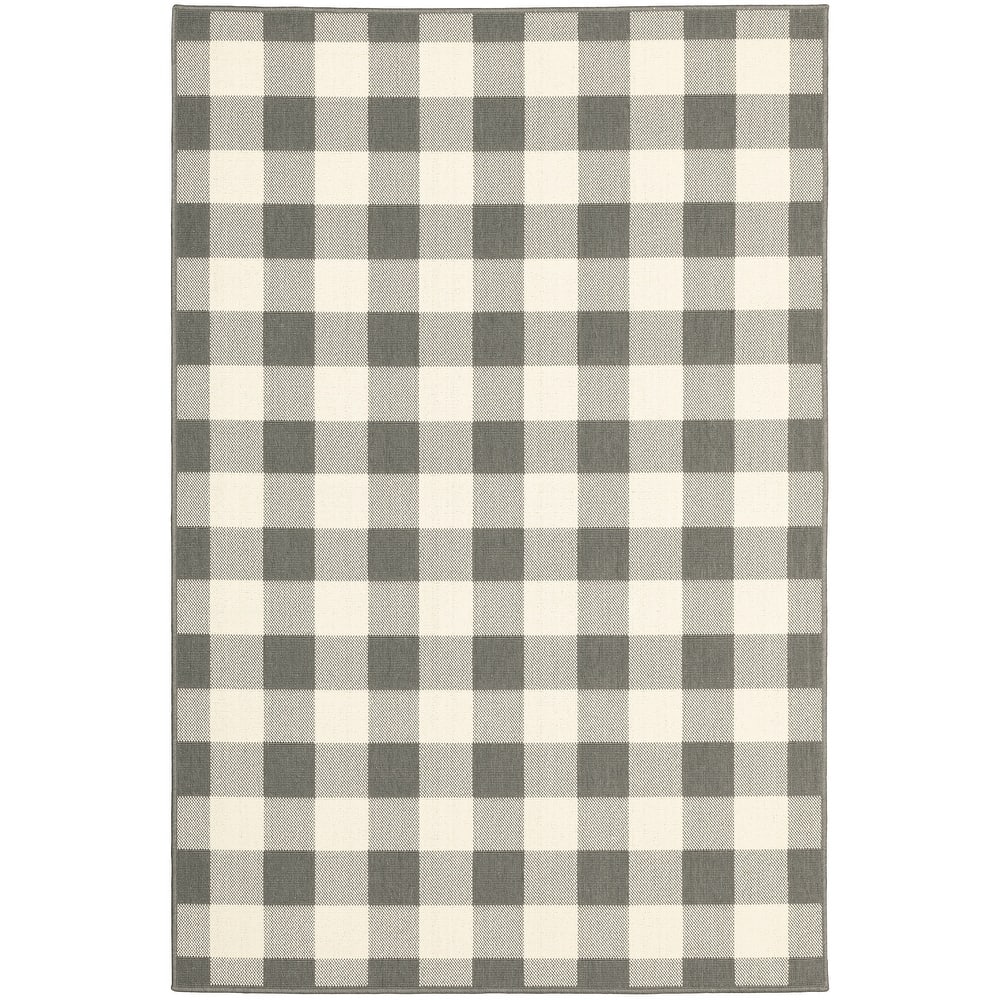 Vista Home Malta Gingham Check Indoor/Outdoor Area Rug