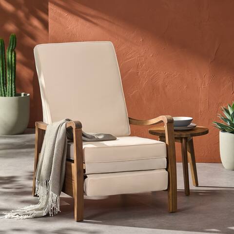 Verano Outdoor Acacia Wood Recliner by Christopher Knight Home