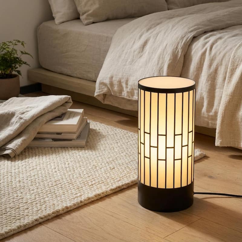 Japandi 15.9" Cylinder Table Lamp with 3-Color - 15.9 in H