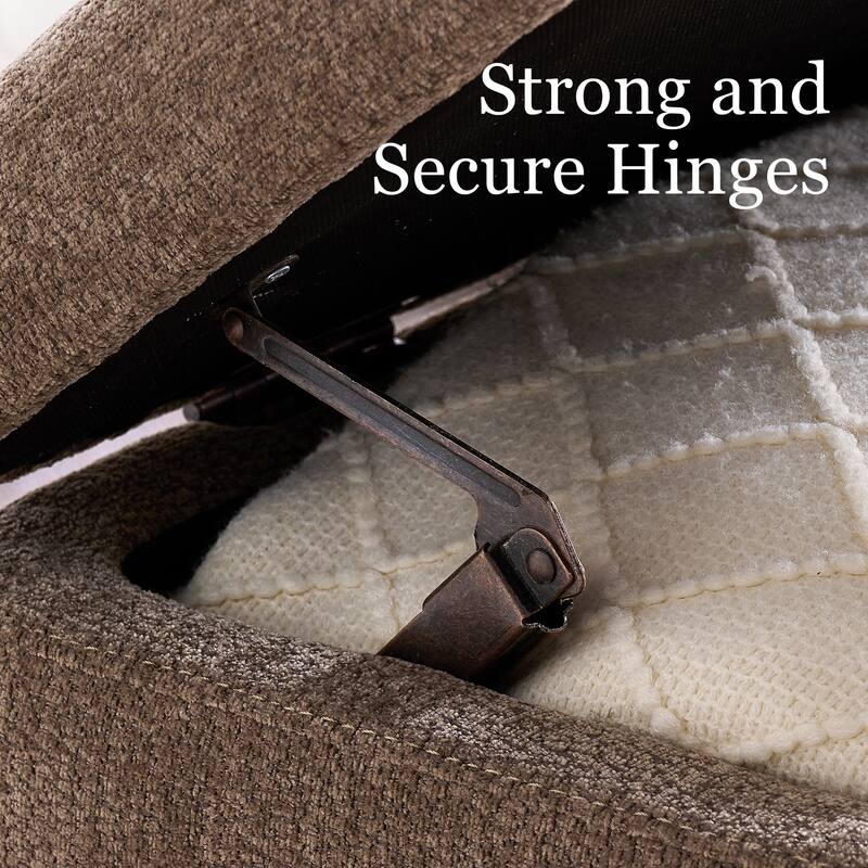 39in Soft Chenille Fabric Storage Ottoman Bench for Bedroom / Entryway Bed Foot / Living Room，Upholstered Entryway Bench