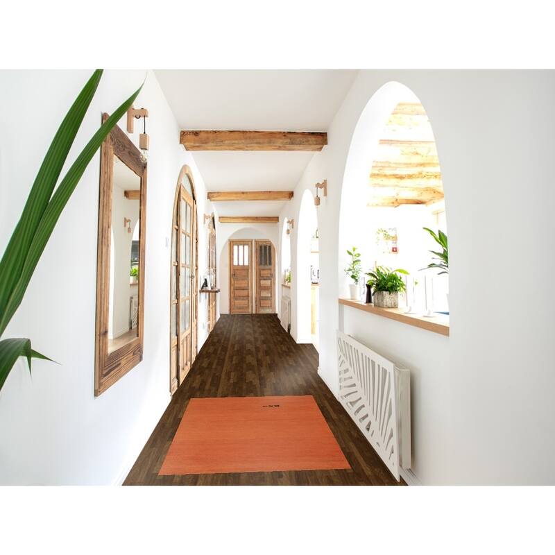 Orange Gabbeh Modern Rug Hand-Knotted Oriental Wool Carpet - 2'9" x 4'3"