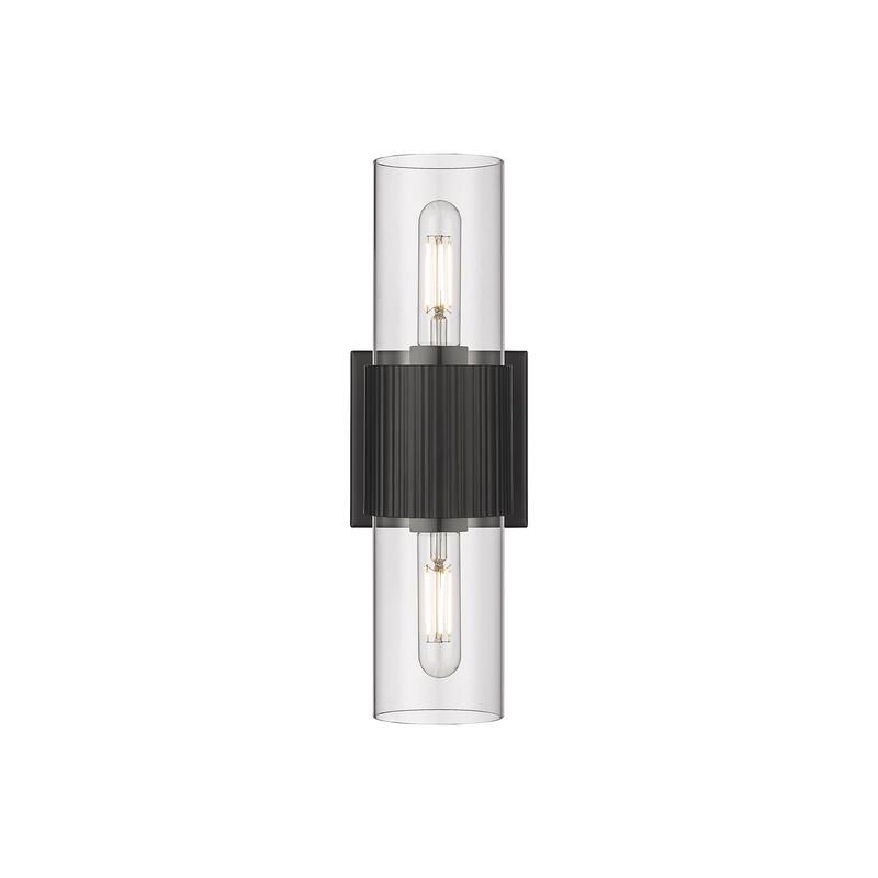 Innovations Lighting Bolivar - 2 Light 7" Wall-Mounted Bath Vanity Light - Clear/Matte Black