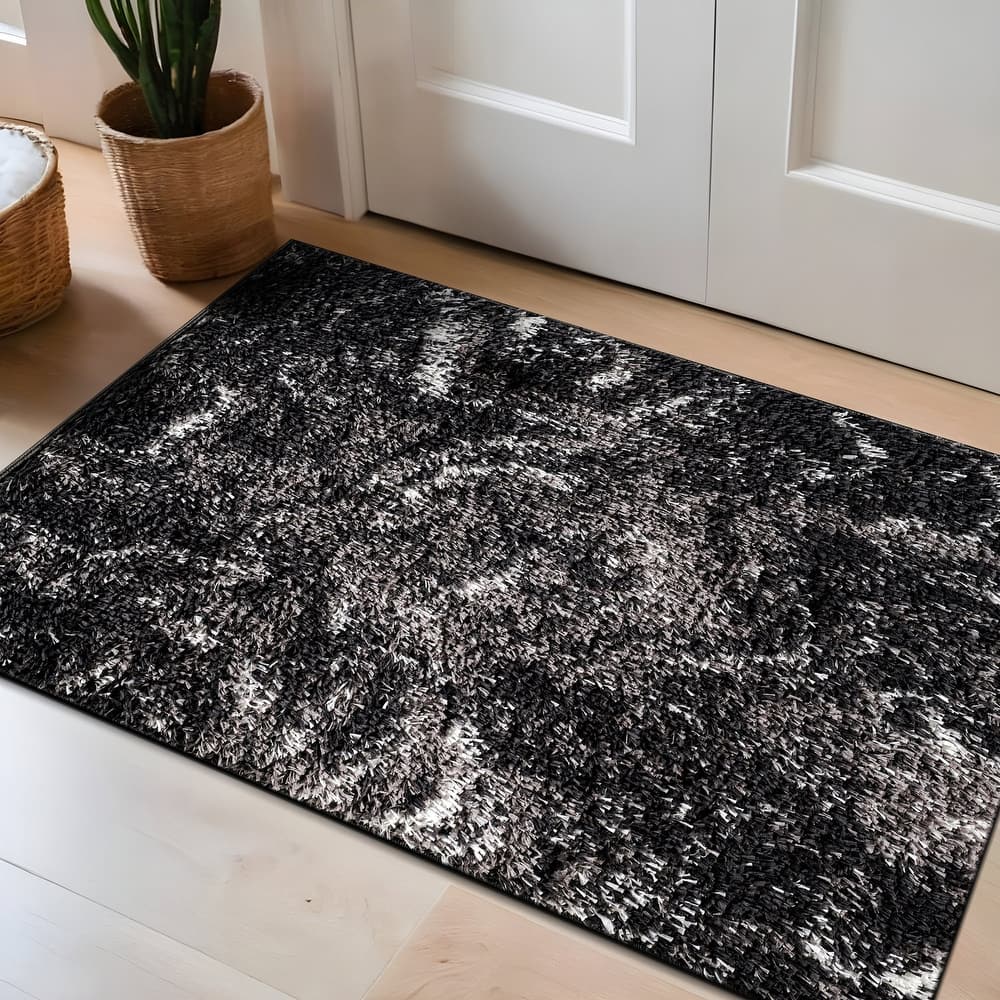 World Rug Gallery Abstract Marble Shag Area Rug
