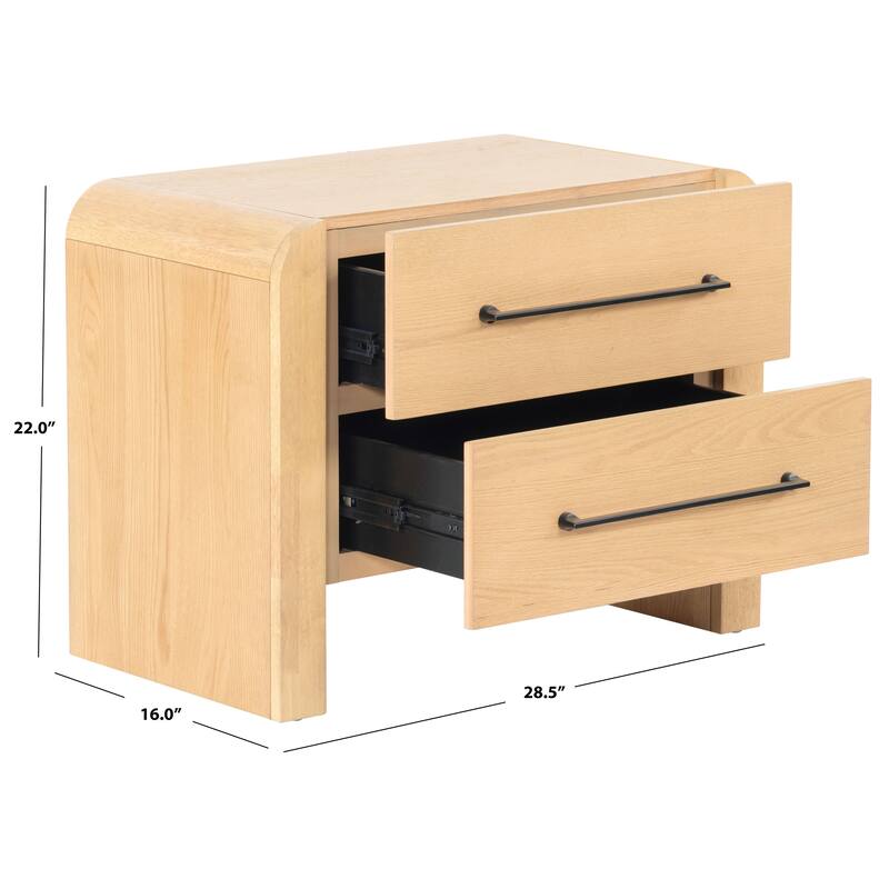 SAFAVIEH Couture Katrina Wood 2 Drawer Nightstand