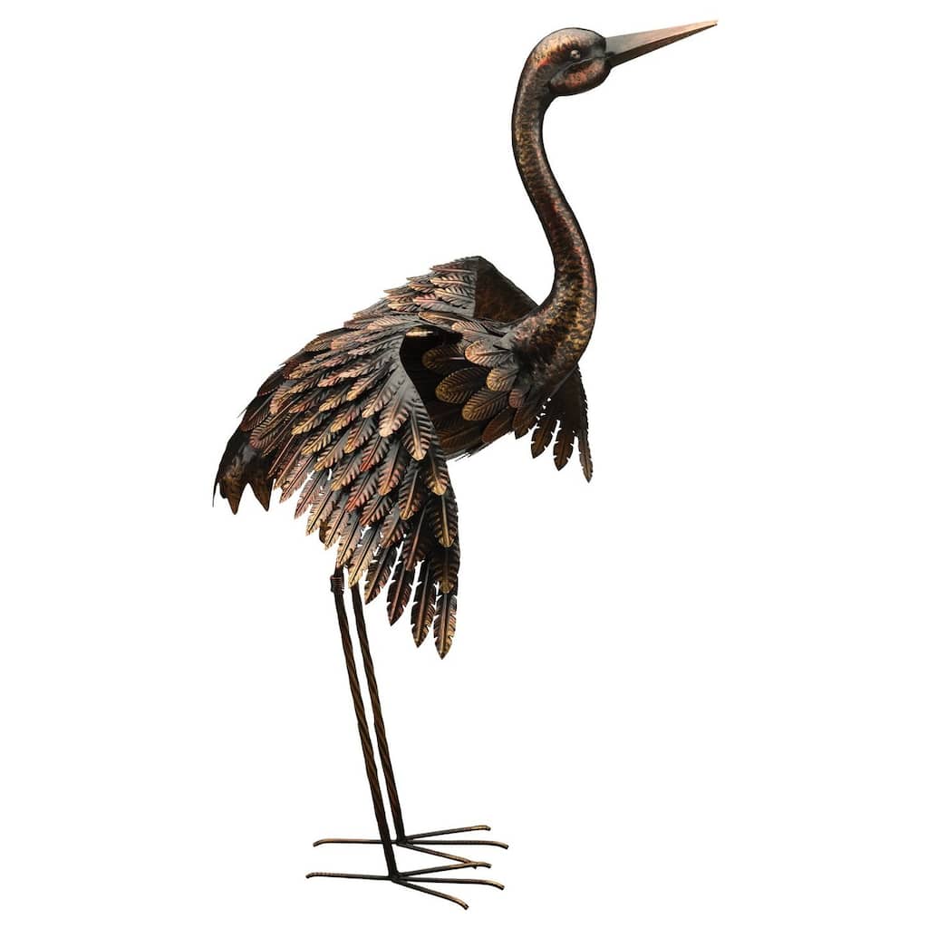 Bronze Crane 41 - Wings Out - 19.5"x32.5"x41.5"