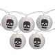 preview thumbnail 1 of 2, 10ct White Black Skull Paper Lantern Halloween Lights 8.5ft White Wire