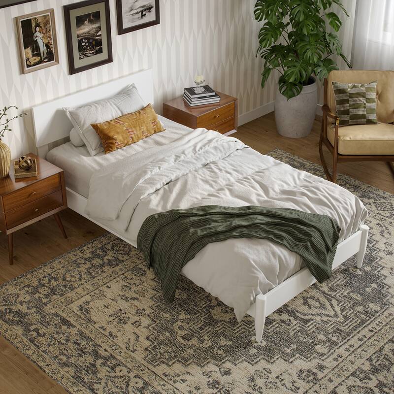 Aria Solid Wood Modern Low Profile Platform Bed