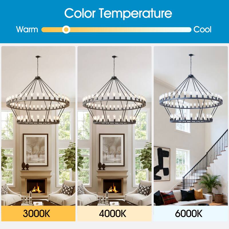 59.06 Inch Matte Black Wagon Wheel Chandelier 54-Lights(No Bulbs)