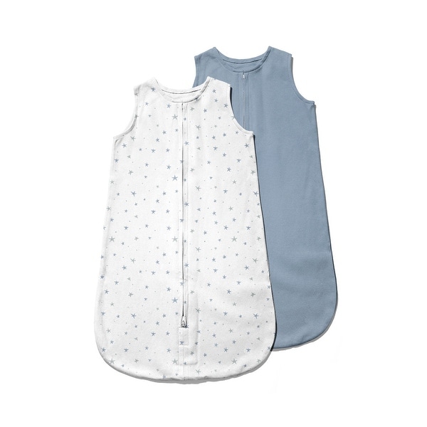 slide 1 of 1, Ely's & Co. Baby Wearable Blanket Sleep Sack - Dusty Blue Stars - 2 Pack 12 Months - Blue Star
