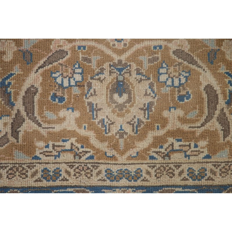 Traditional Kashan Persian Vintage Area Rug Hand-knotted Wool Carpet - 9'7" x 12'6"
