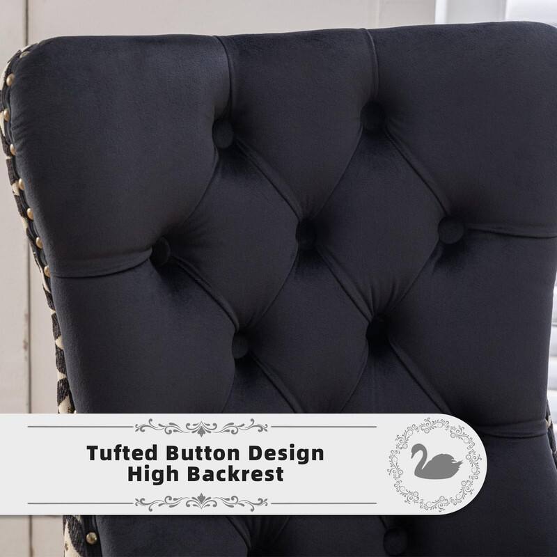 Tufted Naliheads Solid Wood Upholstered Dining Chairs Set of 6
