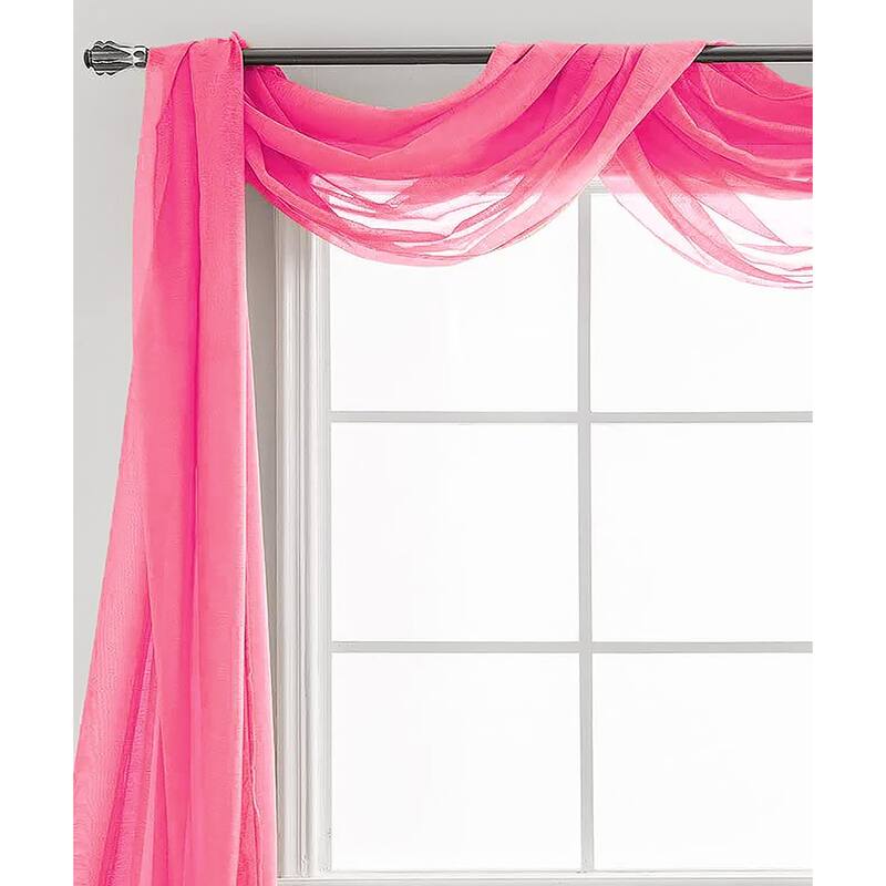 37" x 216" - Sheer Window Scarf Valance Topper Draping Extra Long
