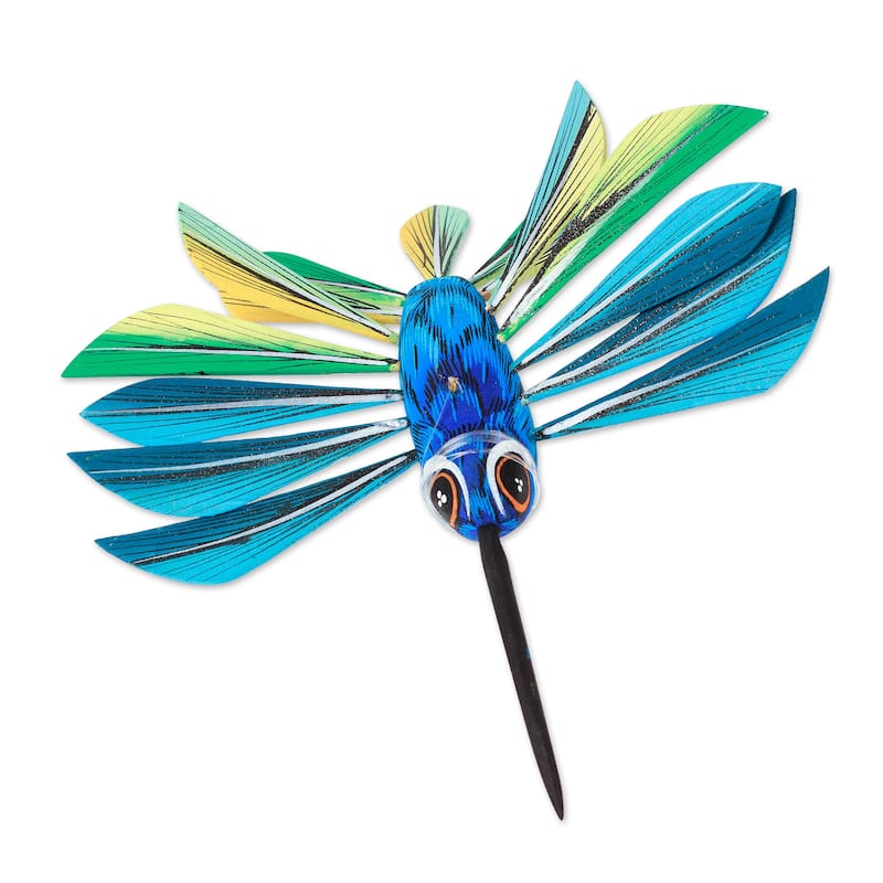 Novica Handmade Cheerful Hummingbird Wood Hanging Alebrije Sculpture