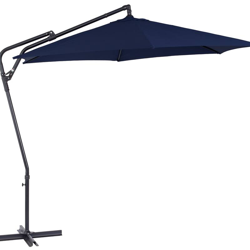CorLiving 10ft Cantilever Patio Umbrella, Tilting - Navy Blue