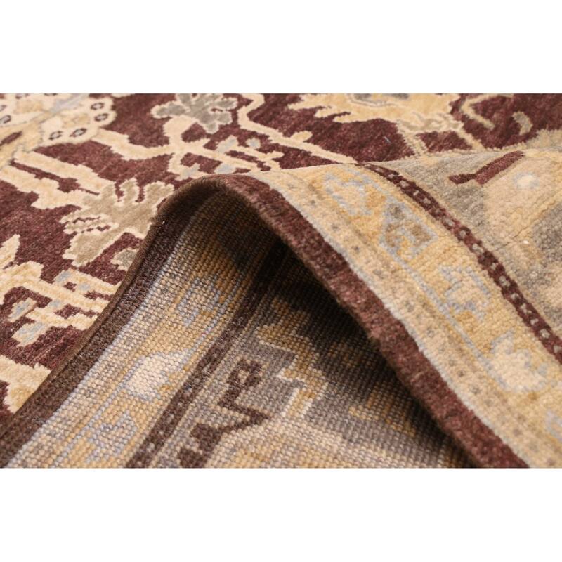 ECARPETGALLERY Hand-knotted Jamshidpour Dark Brown Wool Rug - 7'11 x 9'11