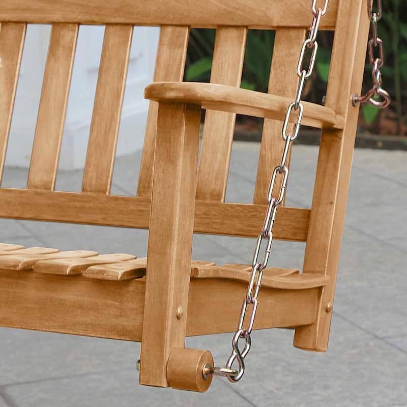 Cambridge Casual Austin Traditional Teak Wood Porch Swing