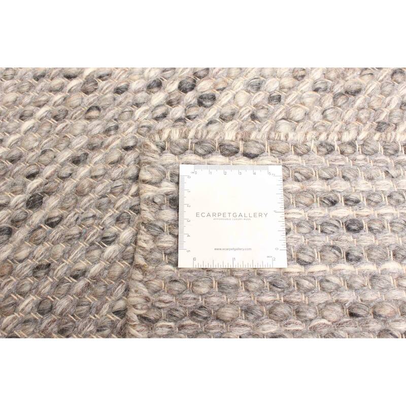 ECARPETGALLERY Braid weave Sienna Grey Wool Rug - 5'2 x 7'5