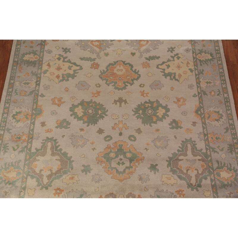 Floral Oushak Oriental Area Rug Handmade Wool Carpet - 9'2"x 11'9"