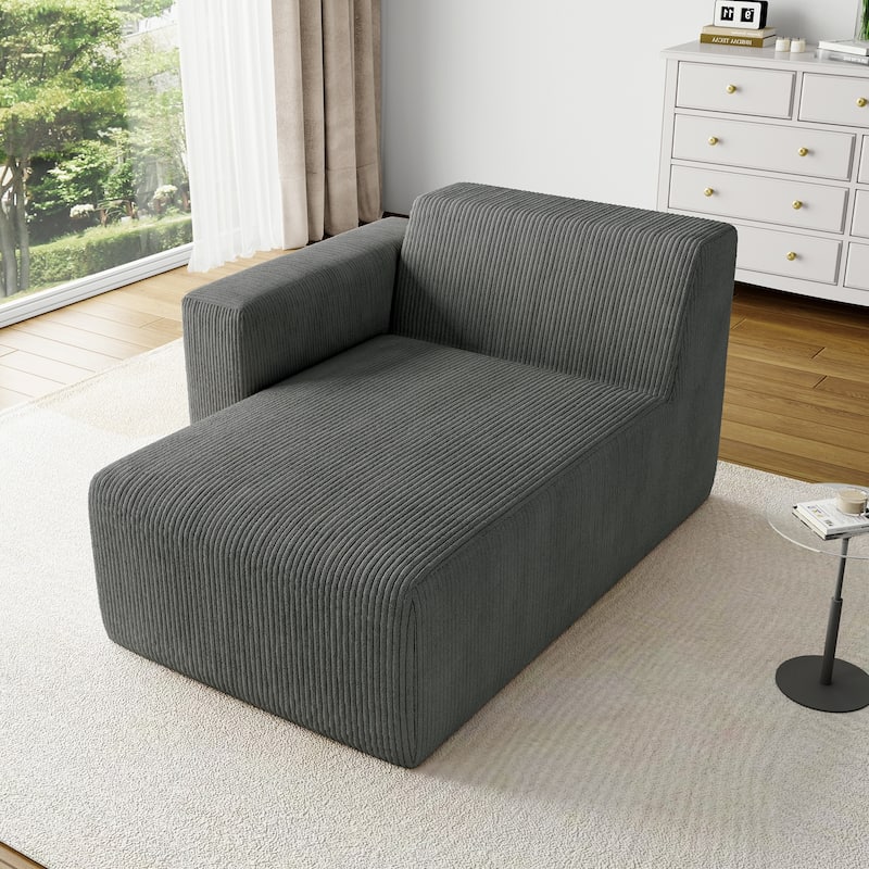 UIXE Upholstered Corduroy Chaise Lounges For Interior - 56.9" W x 31.8 H" 35.3 D"