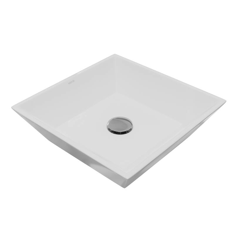 Karran Valera 16" Vitreous China Vessel Bathroom Sink in White