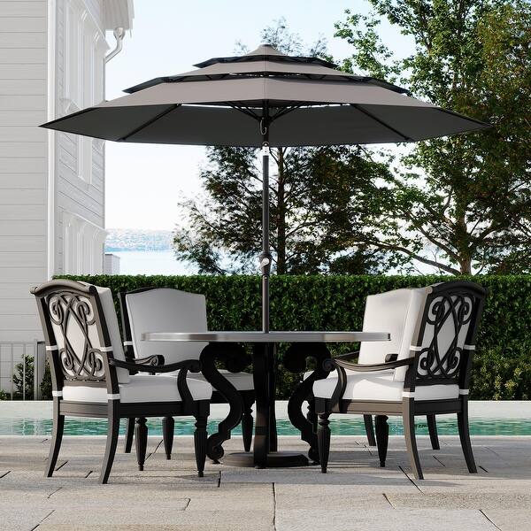 4-piece cantilever offset patio umbrella base stand w/ carry handles Outsunny 4 Pieces Cantilever Patio Umbrella Base, Fan Shaped Umbrella  CheryLife