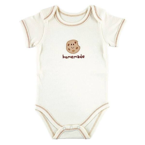 slide 1 of 1, Touched by Nature Baby Unisex Organic Cotton Bodysuits, Cookie 1-Pack 0-3 Months - Cookie 1-Pack