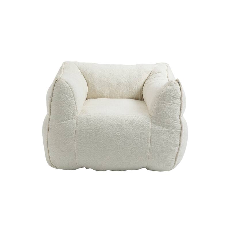 GDFStudio - COOLMORE Boucle Bean Bag Chair with Memory Foam Filling for Ultimate Comfort