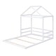 preview thumbnail 8 of 14, Wooden Full Size House Kids Bed Frame with Guardrail for Fun Sleeping Space, Safety Guaranteed, Easy to Assemble, White