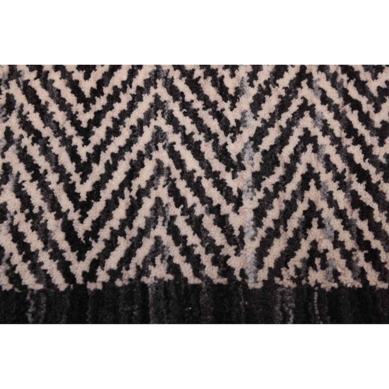 ECARPETGALLERY Hand Loomed Loreto Light Grey Wool Rug - 5'6 x 7'9
