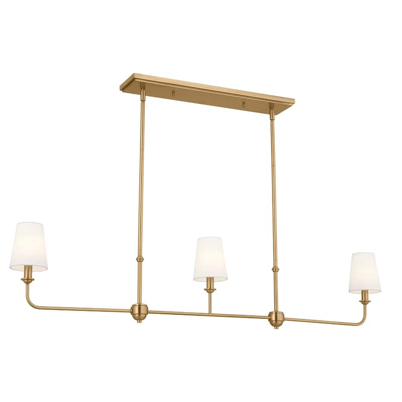 Kichler Lighting Pallas 3 Light Brushed Natural Brass Linear Chandelier - 48.25