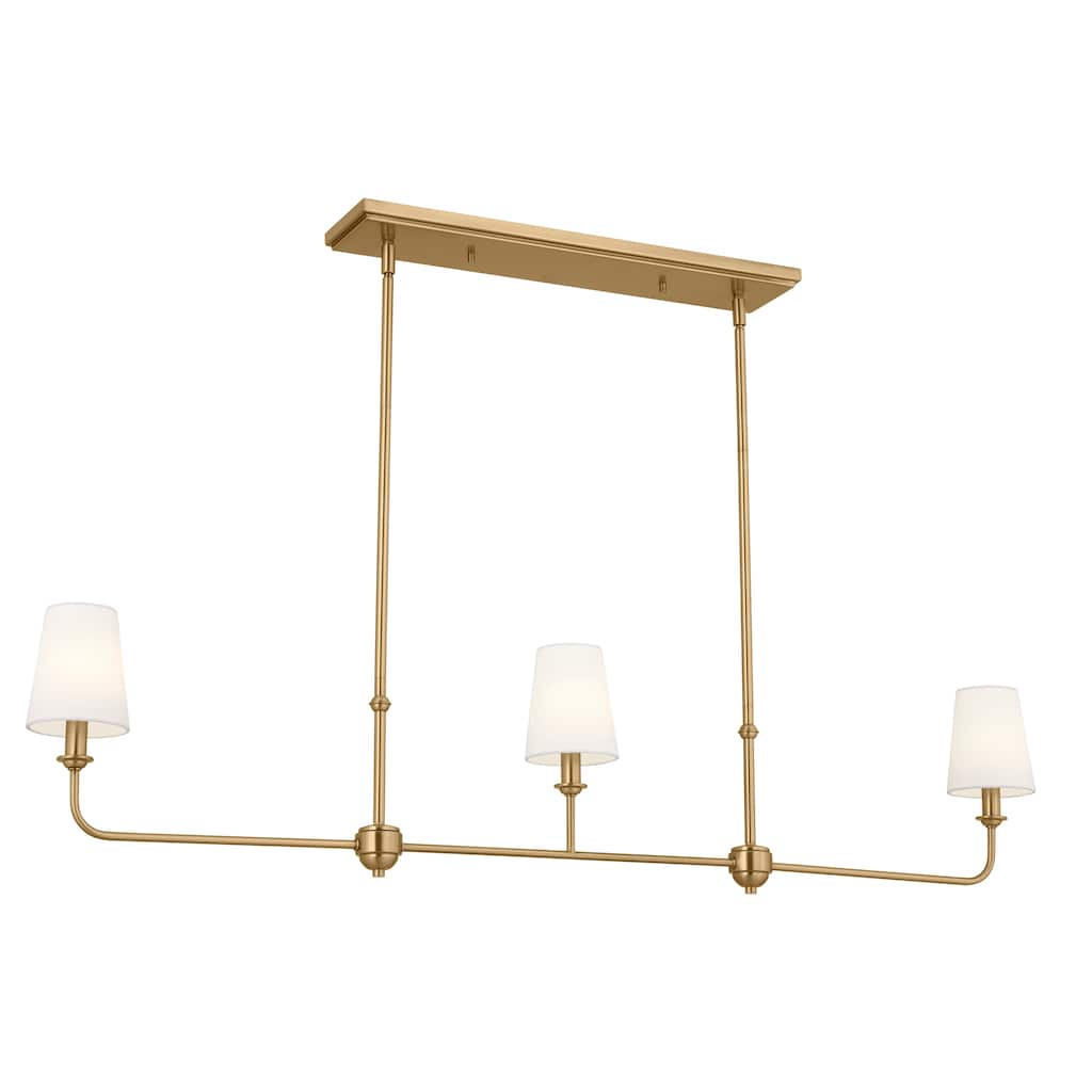 Kichler Lighting Pallas 3 Light Brushed Natural Brass Linear Chandelier - 48.25