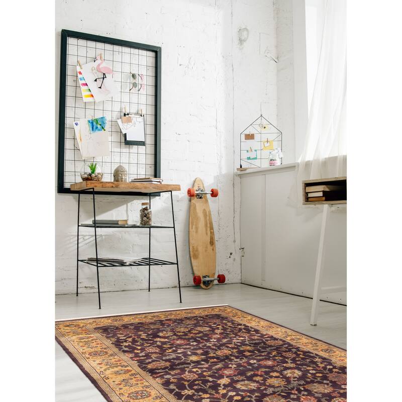 ECARPETGALLERY Hand-knotted Jamshidpour Dark Burgundy Wool Rug - 4'0 x 6'3