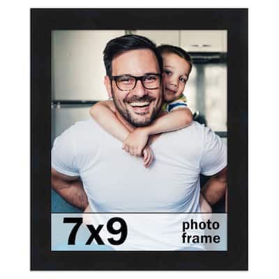 7x9 Frame Black Solid Wood Picture Frame | 0.75 Inch Moulding Width |