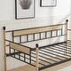 preview thumbnail 8 of 10, Twin Oak Legs & Steel Combination Daybed Bed Frame with Trundle, Black