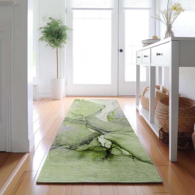Premium Washable Super Soft Mayfield Rug - Green - 2' 3" x 7' 6" - Runner