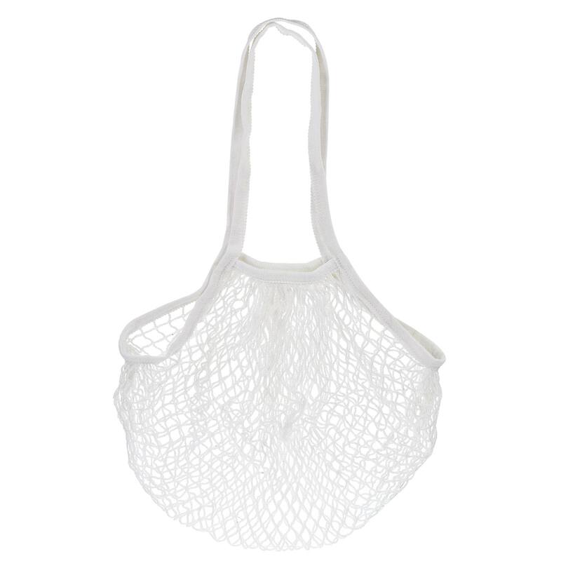 Cotton Mesh Bag, 14.96x12.2" Long Handle Mesh Net String Grocery Bags