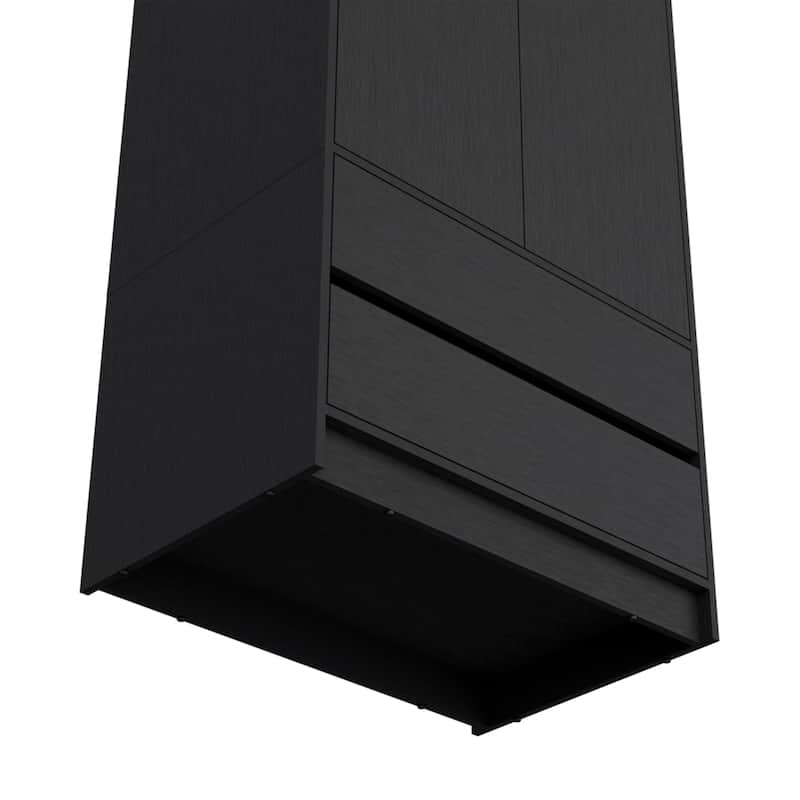 20.47" Modern Double-door Armoire with Two Drawers and Hanging Rod for Bedroom