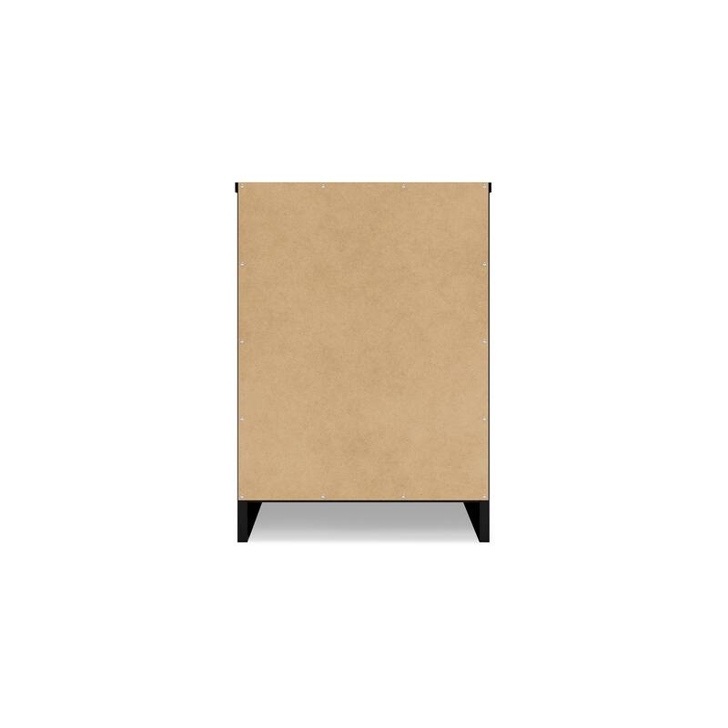Finny Nightstand, 1 Drawer 1 Shelf, Matte Black, Silver Metal, 22 Inch