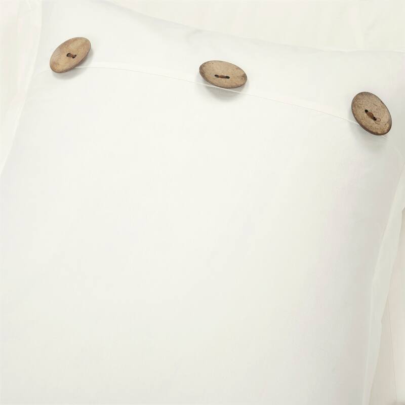 Lush Decor Linen Button Cotton Blend Comforter 5 Piece Set