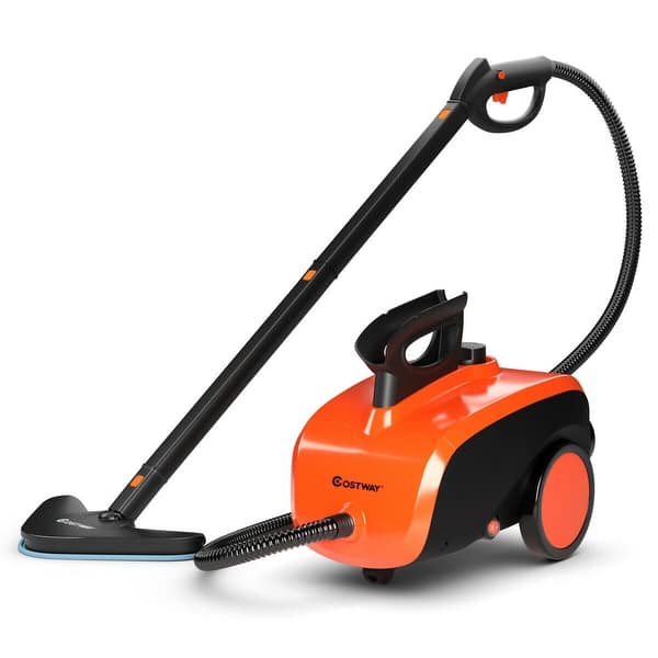 slide 2 of 12, Costway 1500W Heavy Duty Steam Cleaner Mop Multi-Purpose Steam - 16''(L) x 9.5''(W) x 11''(H) Orange