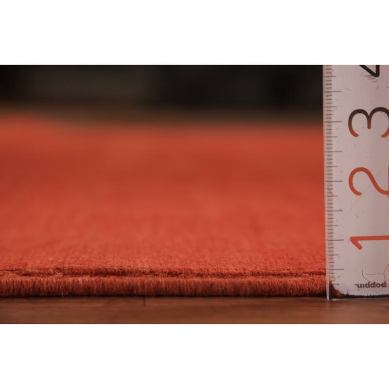 Orange Gabbeh Modern Oriental Rug Hand-Knotted Wool Carpet - 5'0" x 6'5"