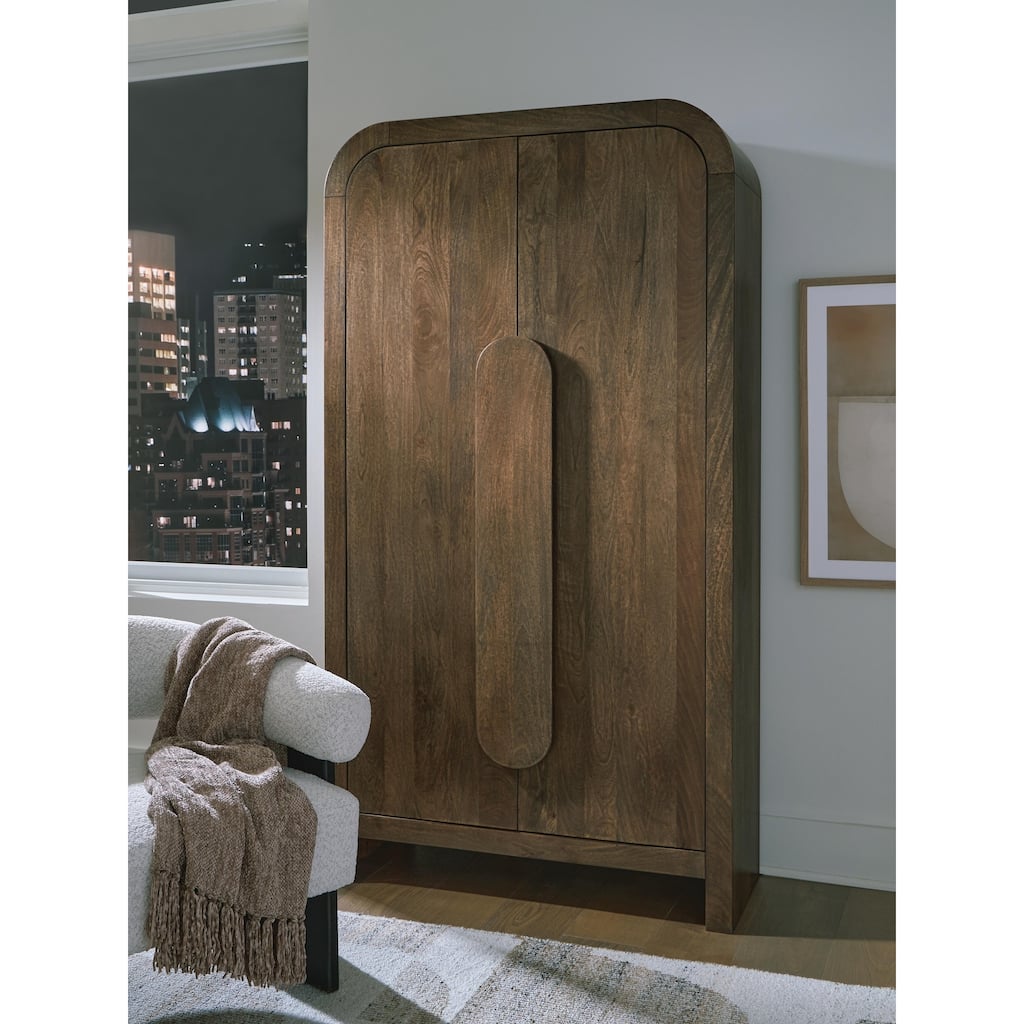Signature Design by Ashley Thoren Medium Brown Storage Accent Cabinet - 40" W x 16.13" D x 74.13" H