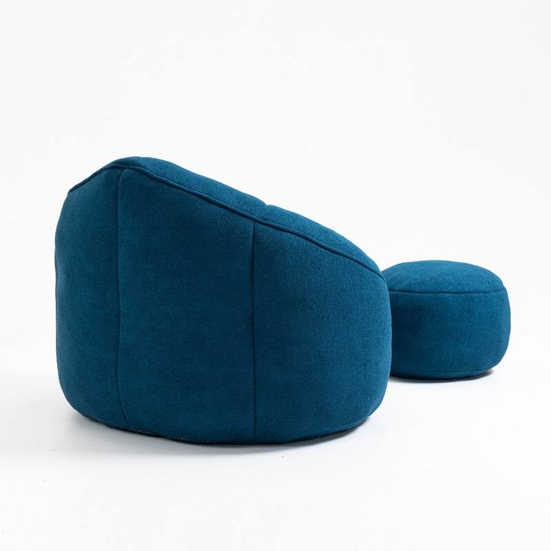 Compressed Foam Bean Bag Chair with Footrest - Plush Lounger for Modern Living Spaces