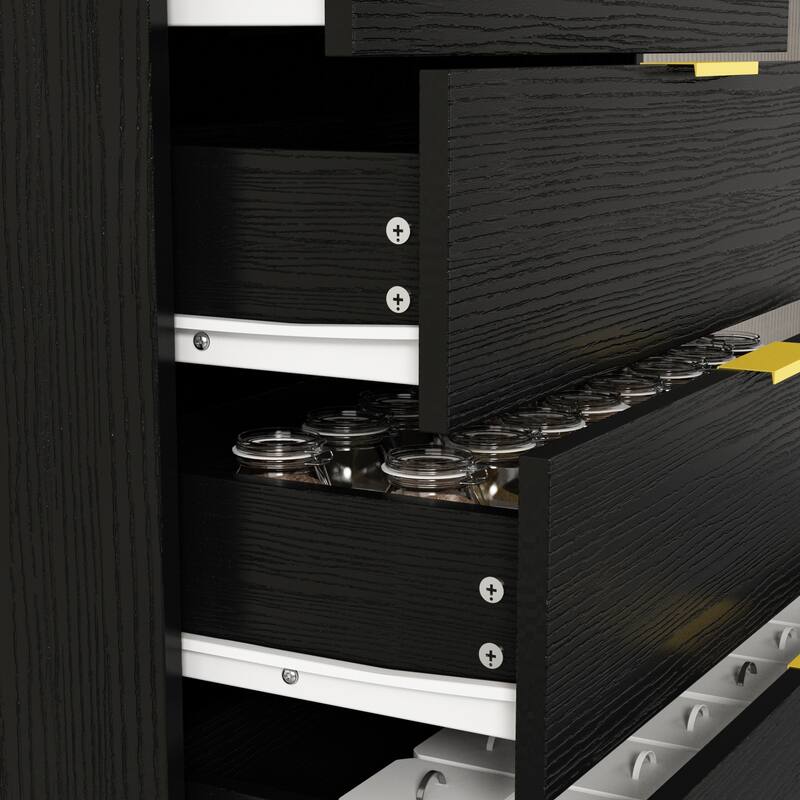 5-drawer Storage Chest Bedroom Nightstand Gadgets Cabinet
