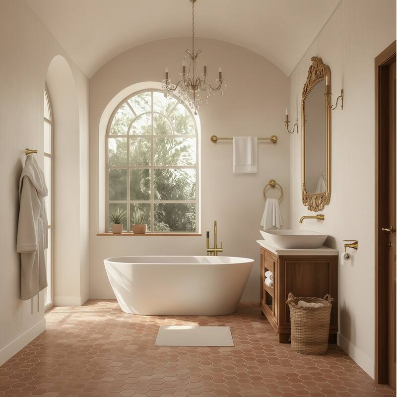 GRANDJOY 4-Piece Bathroom Hardware Set with 23-Inch Single Towel Bar and Shelf Toilet Paper Holder