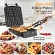 preview thumbnail 3 of 6, 4-slice Waffle Maker - N/A