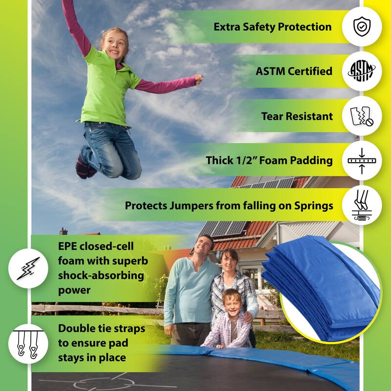 Upper Bounce Trampoline Super Spring Cover - Safety Pad, Fits 15 FT Round Trampoline Frame - Green