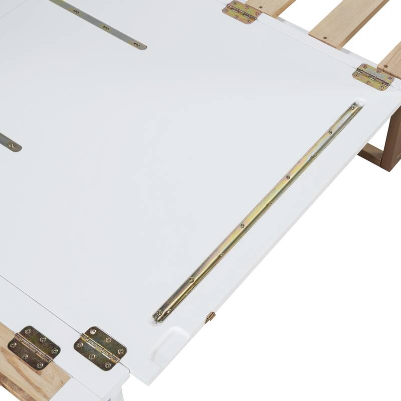 Queen Size Murphy Bed Wall Bed with Iron Legs, Modern Small Room Foldable Bed, Wooden Wall Bed Frame for Home Office